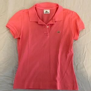 Lacoste classic fit pink polo - size 38 / XS